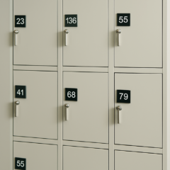 Kluisnummers / Lockernummers kunststof gekleurd