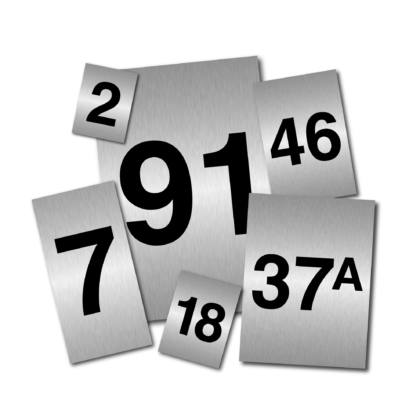 RVS huisnummers rechthoek (staand)