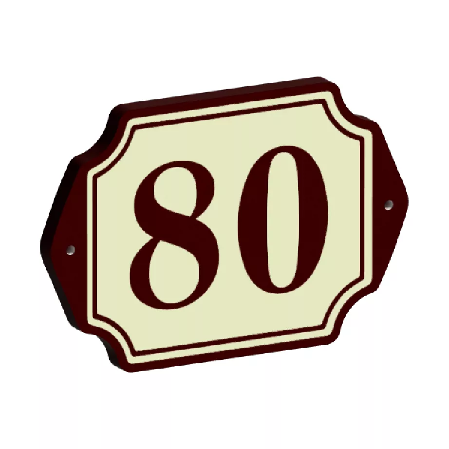 Klassiek huisnummerbord Retro look - 18x12,5 cm - Afbeelding 2