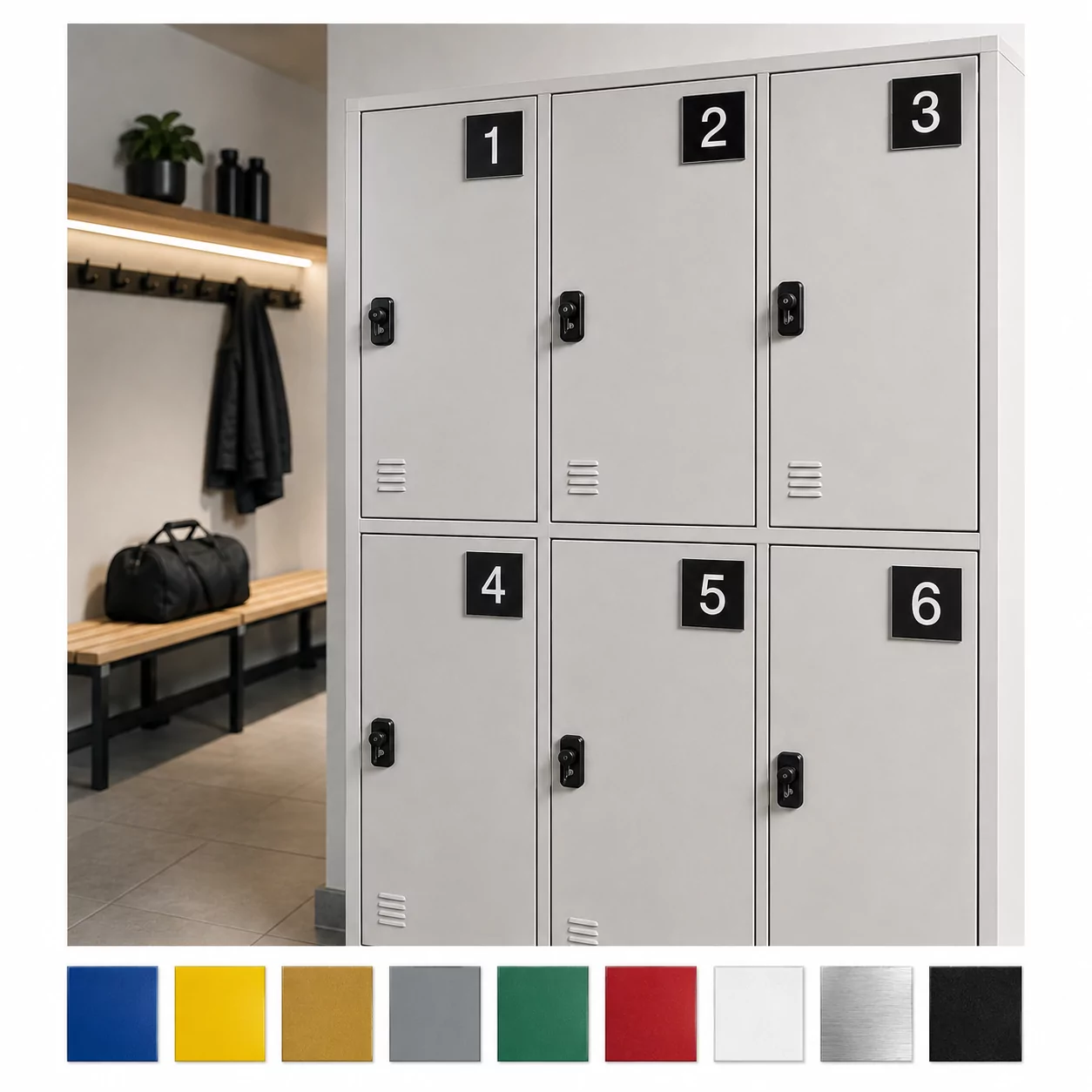Kluisnummers / Lockernummers kunststof gekleurd - Afbeelding 4