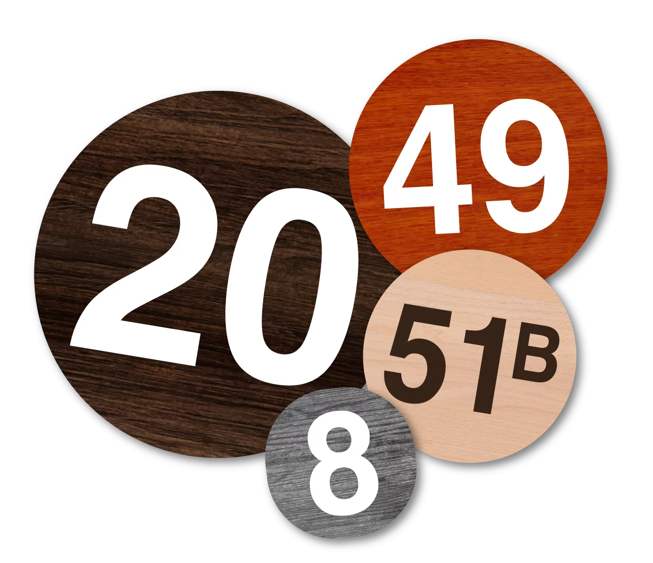 ronde tafelnummers houtlook