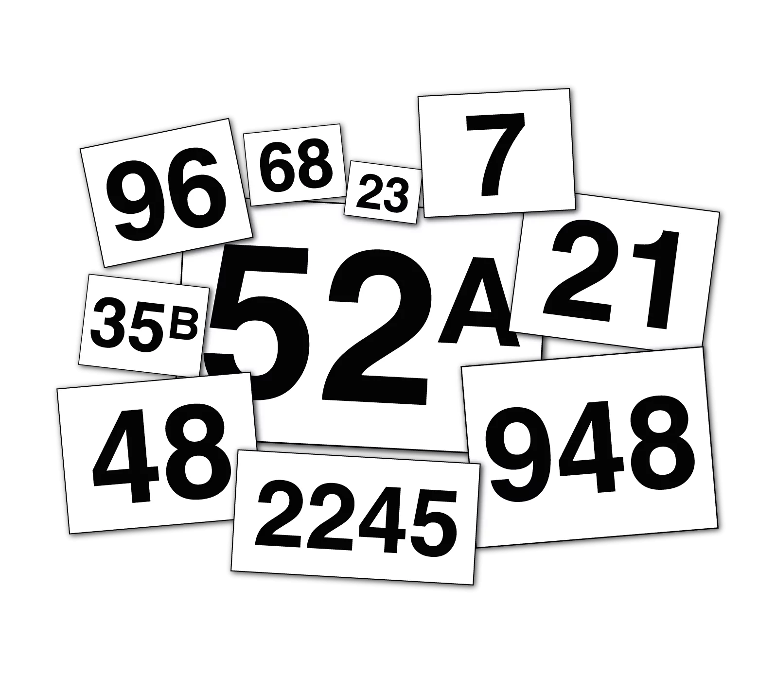 huisnummer rechthoek wit kunststof