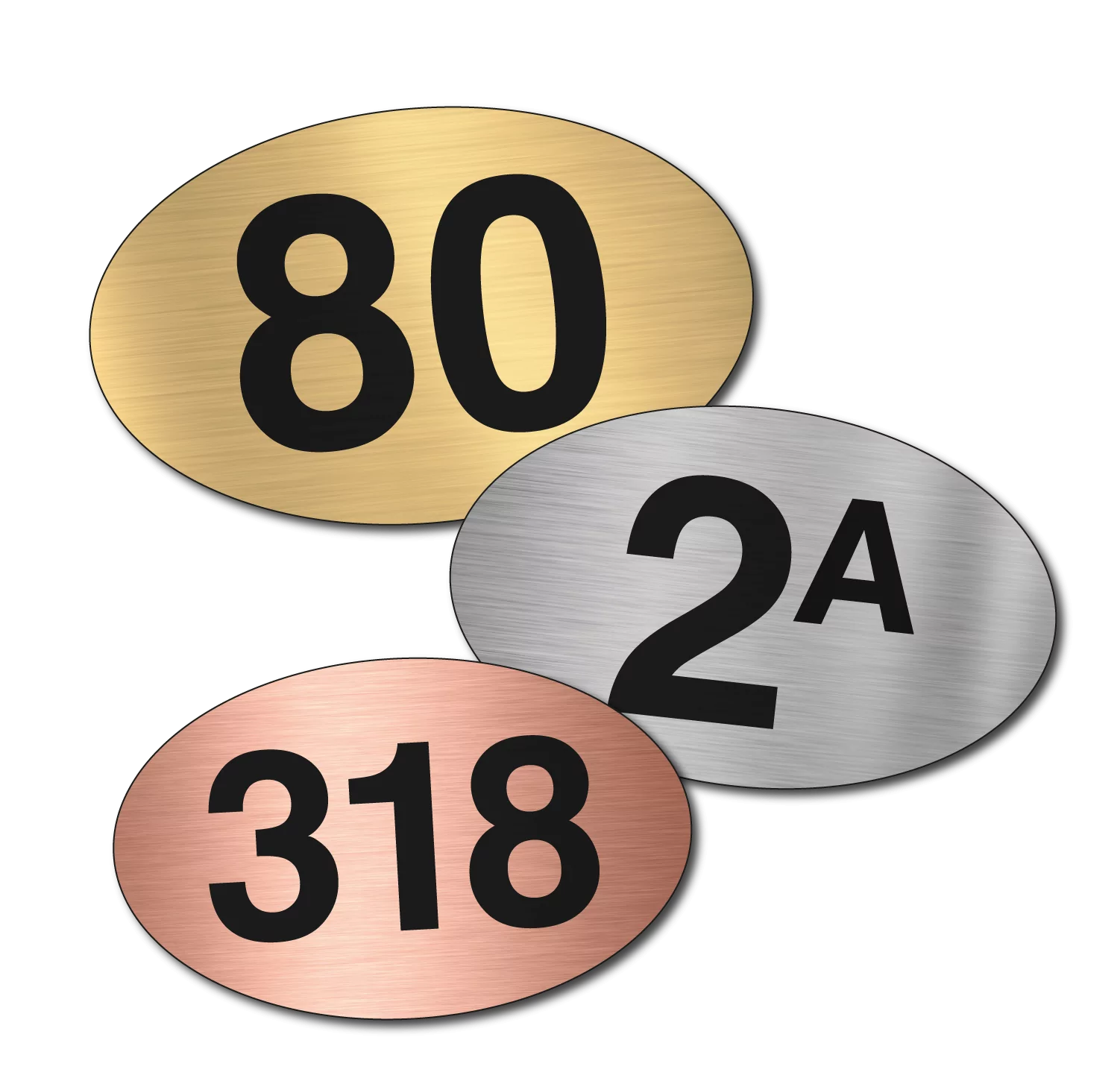 Tafelnummer kunststof Metaal-look