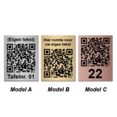 Tafelnummers met QR-code (1 zijdig)