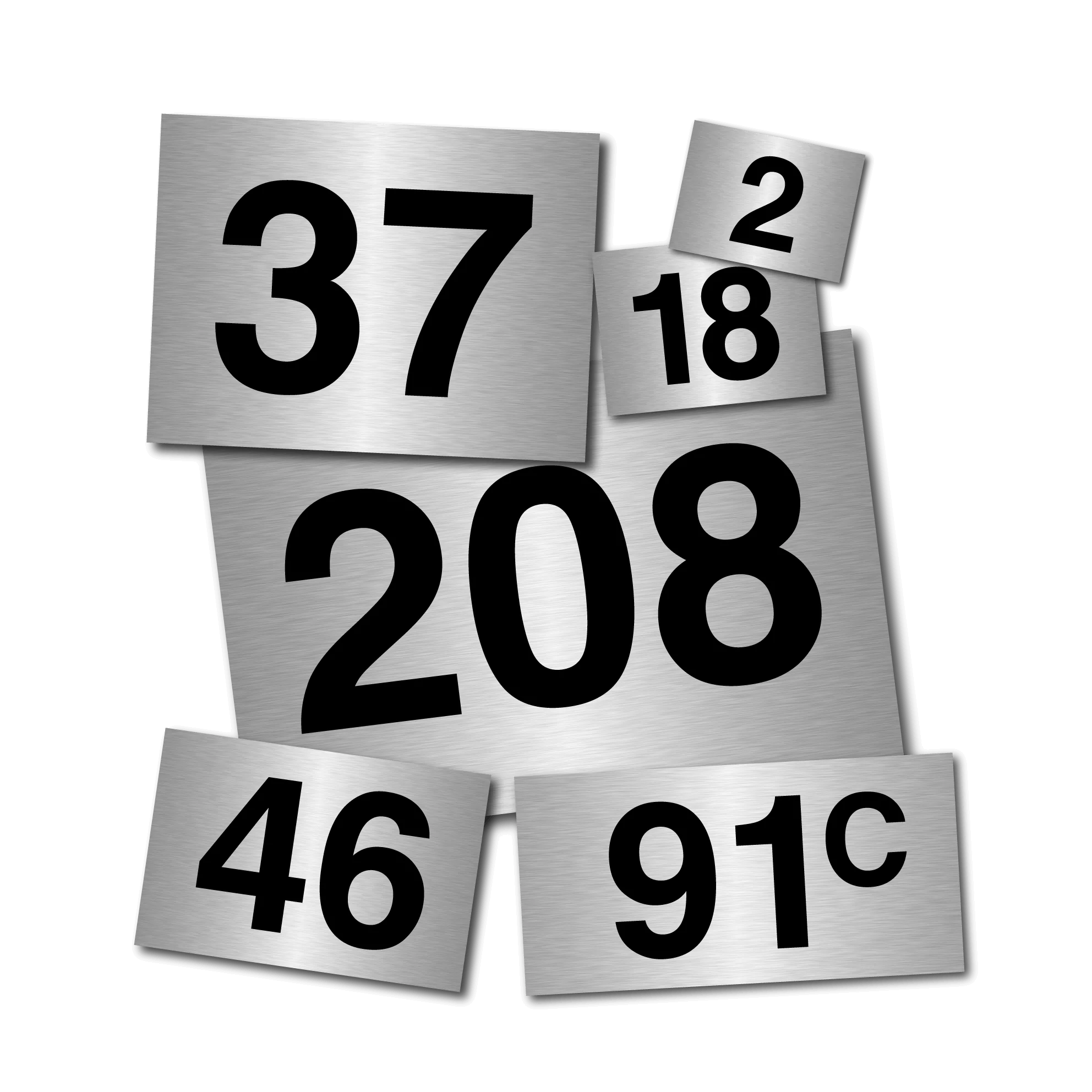 RVS huisnummers rechthoek liggend