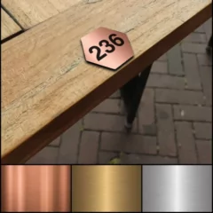 Tafelnummer Hexagon luxe Metaallook