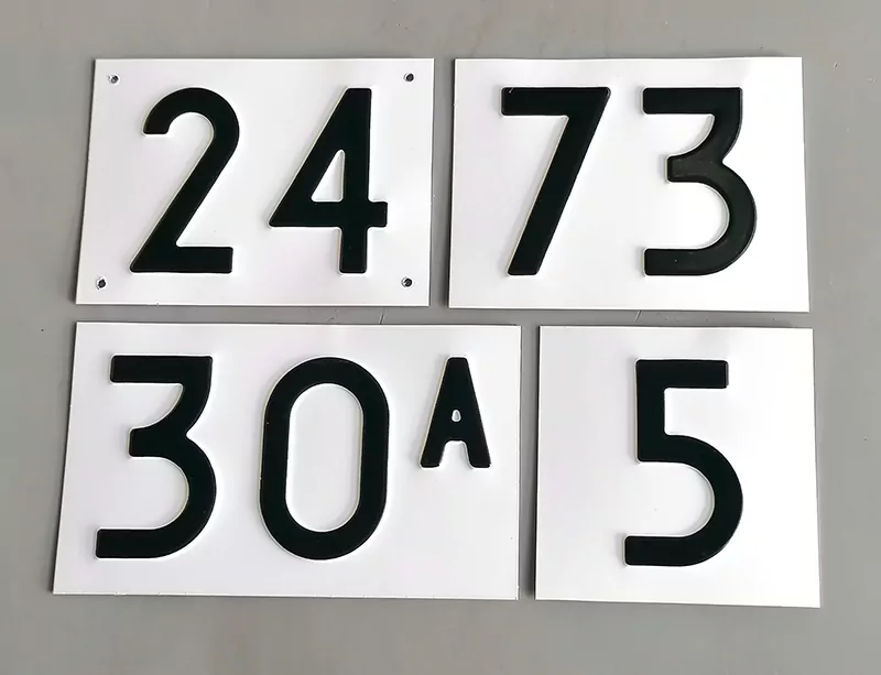 Huisnummerplaat Standaard geperst aluminium NEN-1774 - Afbeelding 3