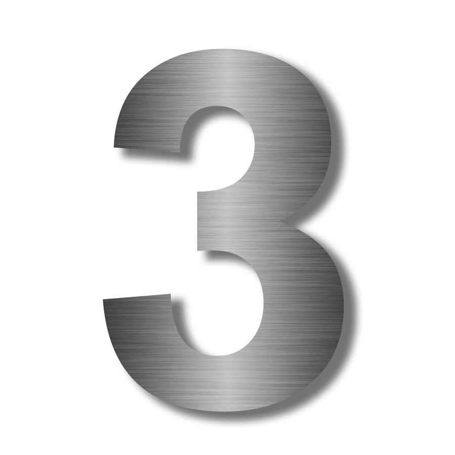 Huisnummer RVS groot