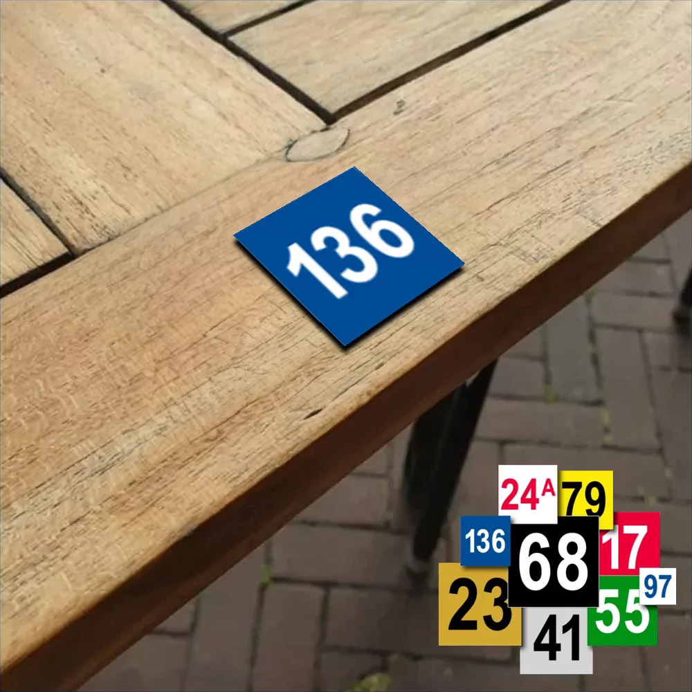 tafelnummer gekleurd kunststof