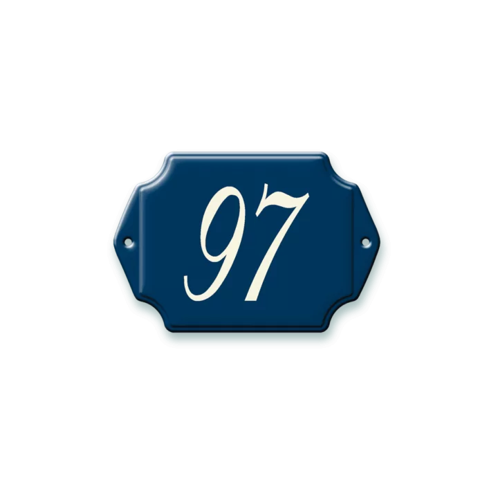 Huisnummer emaillelook blauw – 18×12,5 cm