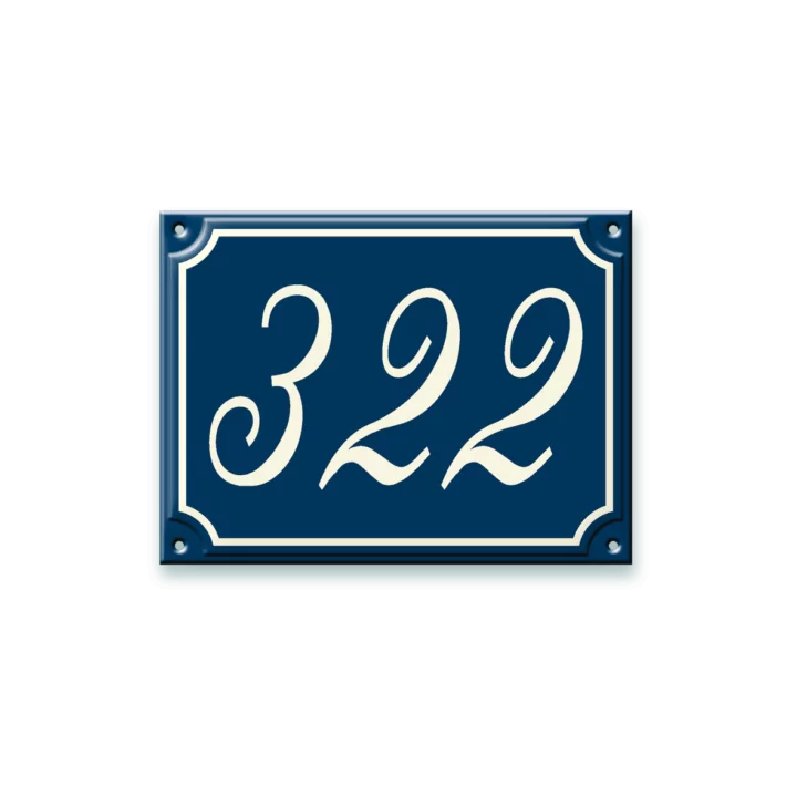 Huisnummer emaillelook blauw – 20×15 cm